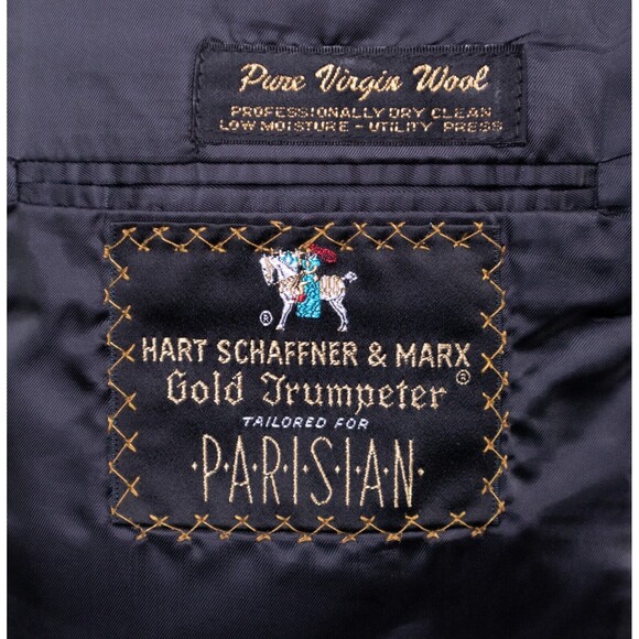 HART SCHAFFNER & MARX GOLD TRUMPETER Gray Wool 2 Button Sport Coat Jacket Sz 48R - Picture 10 of 13